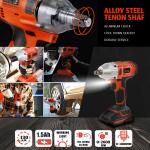 330N.M Cordless Impact Wrench 20V Battery Powered Torque Wrench