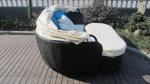 Roofed Outdoor Rattan Daybed , Wicker Conservatory Furniture