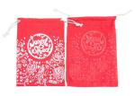 Small Size Red Cotton Gift Bag Drawstring Style Suitable For Jewelry / Cosmetic