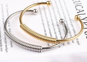 Quality Fashion stainless steel 18K gold spring bracelet female jewelry silver elastic bracelet accessories wholesale wholesale