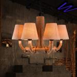 Antique Rustic Lamp for Coffee Farmhouse house Dining Room Rope chandelier(WH-CI