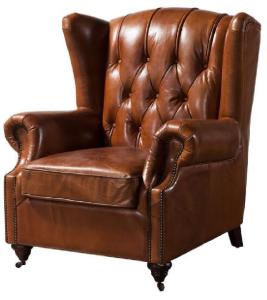 Quality Georgian Regency Full Leather Chesterfield Wing Back Armchair wholesale