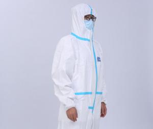 Quality 2500g Medical Protective Coverall Disposable Suit WaterProof 1.75KPa wholesale