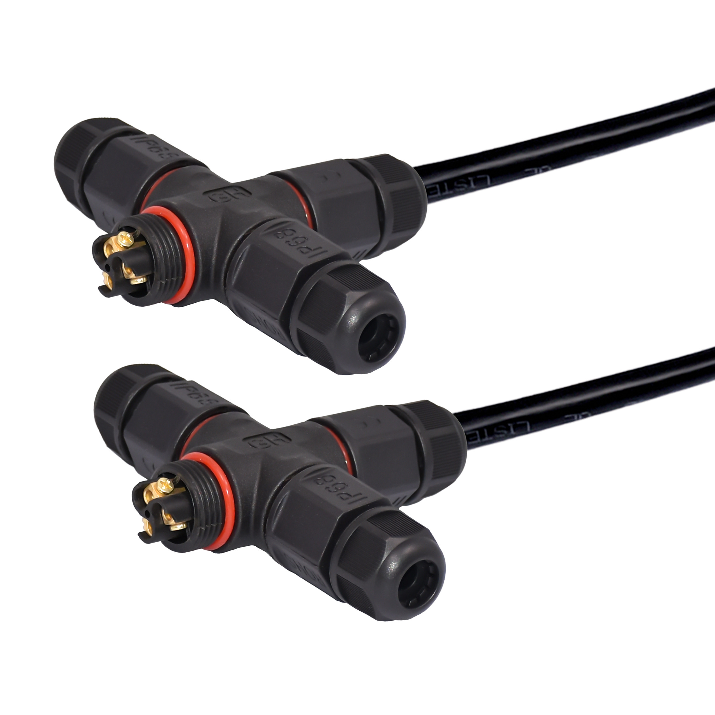 LED 3 Pin Connector IP67 Waterproof Cable Junction Cross Type 4 Way Wire Connector