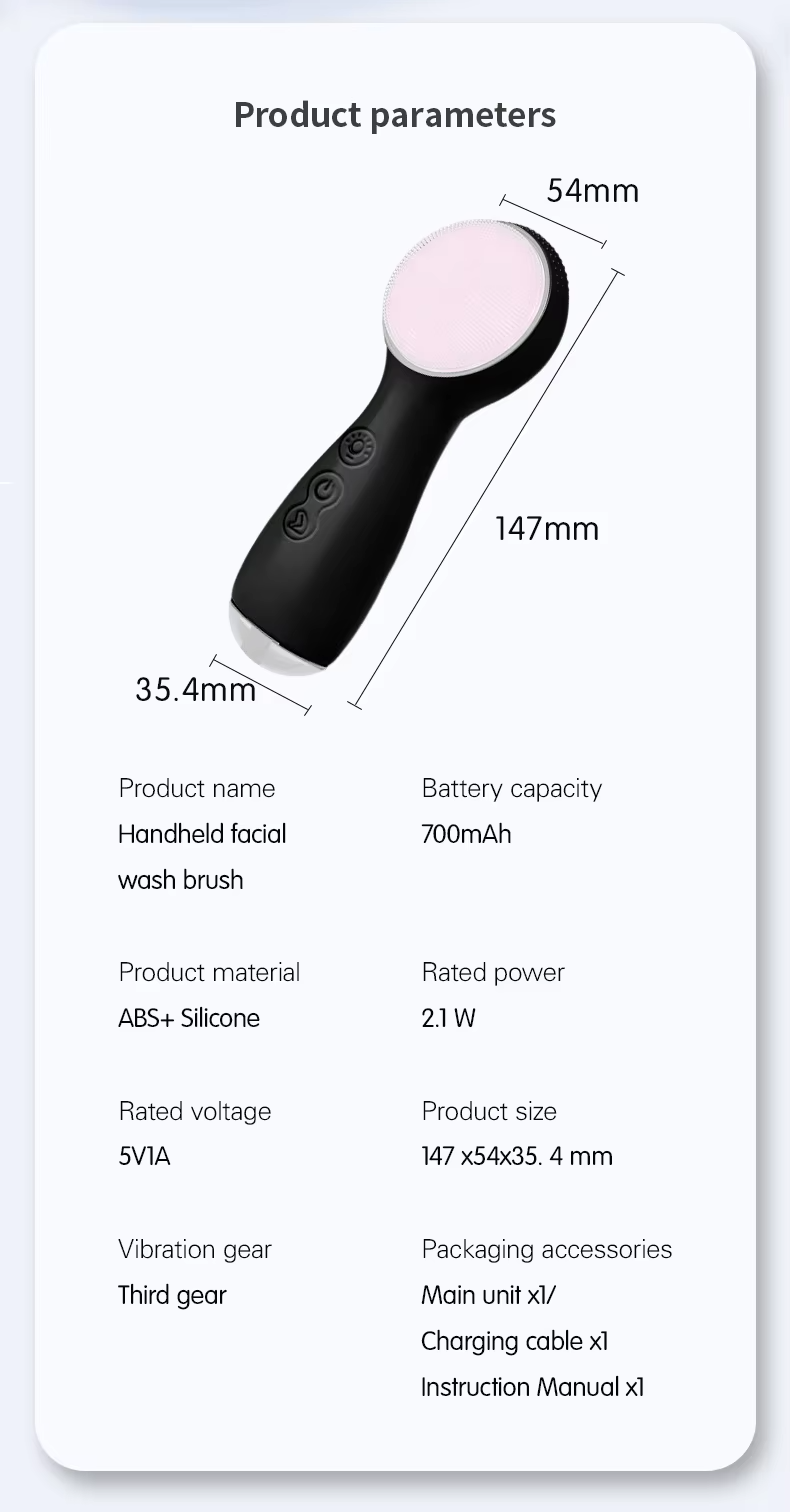 Phototherapy Silicone Sonic Vibrating Face Cleansing Brush For Skin Rejuvenation