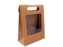 Quality Biodegradable 160gsm Paper Bags With Clear Window wholesale