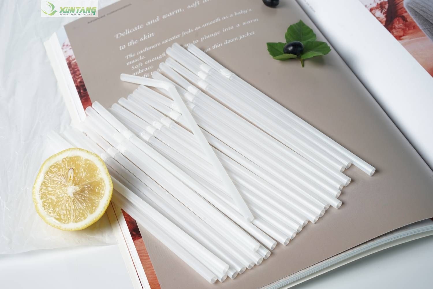 Takeaway Biodegradable PLA Straws Spoon End Straight 7x210mm