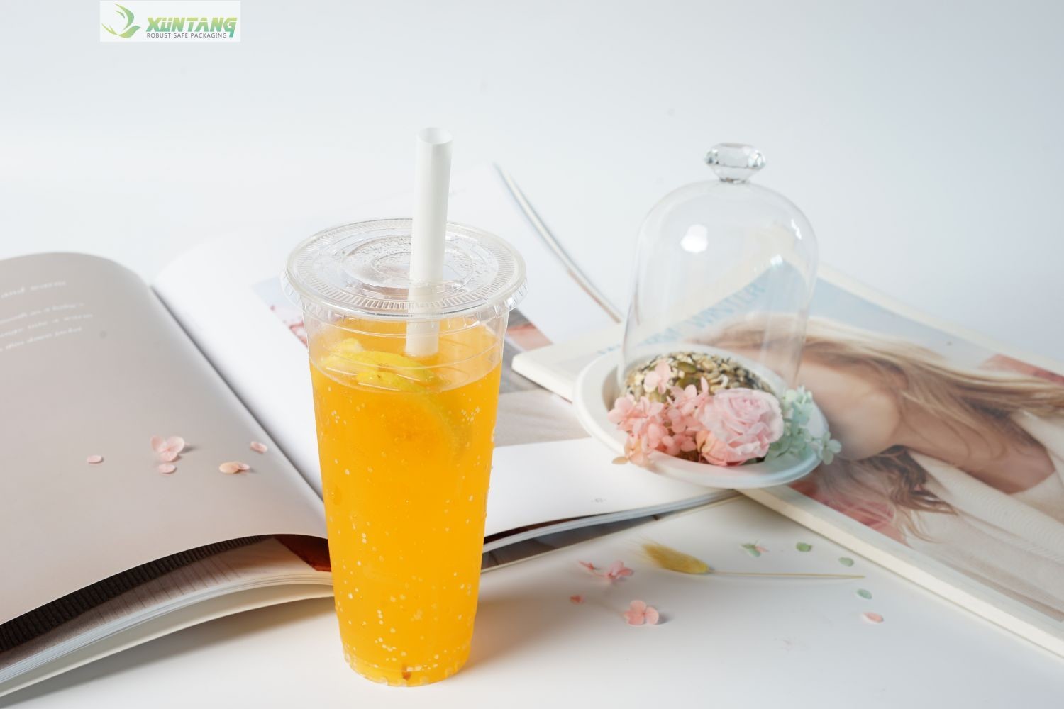 Flat 185mm Clear CPLA Lids Disposable Parties Bioplastic