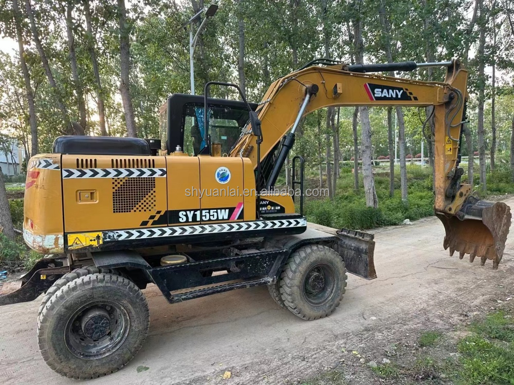 SANY 155W Wheeled Excavator With Original Hydraulic Cylinder And ISUZU Engine
