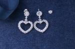 Eternity Heart Cubic Zirconia 925 Sterling Silver Dangle Earrings ODM