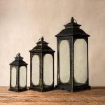 72cm Height Glass Candle Holders , Windproof Candle Holder Stand