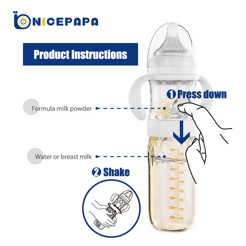 Night Fast Mixing Formula Mixing Baby Bottle 240Ml Portable