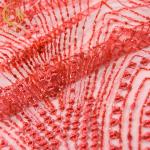 Nigeria Wedding Lace Fabrics Shiny Sequins 80% Nylon Handwork