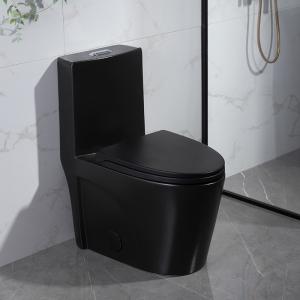 Quality Matte Black One Piece Dual Flush Comfort Height Toilet Top Flush Button wholesale