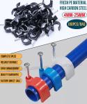 Ø2.5mm~25mm Plastic Cable Clips c/w Single Nail and Ø30mm~50mm Round Cable Clips