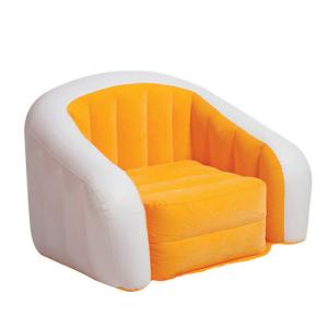 Quality Round U-Shape Leisure Flocked PVC Inflatable Single Sofa wholesale