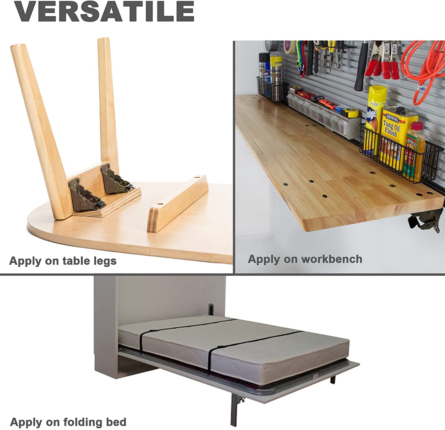 Folding Table leg Extension Support for Table Bed Leg Bronze Steel Foldable Hinge