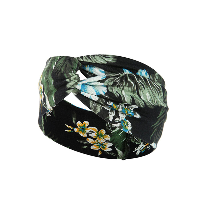 Fashion Women Head Scarves Wide Elastic Headbands With Heat Transfer Logo