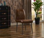 Contemporary Brown Leather Dining Room Chairs Super Soft Sponge American Style