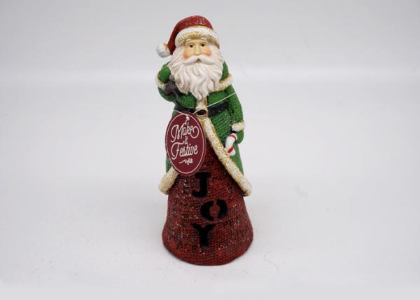 Christmas Santa Figurines , Polyresin Santa Claus Figurines JOY Hollow With LED