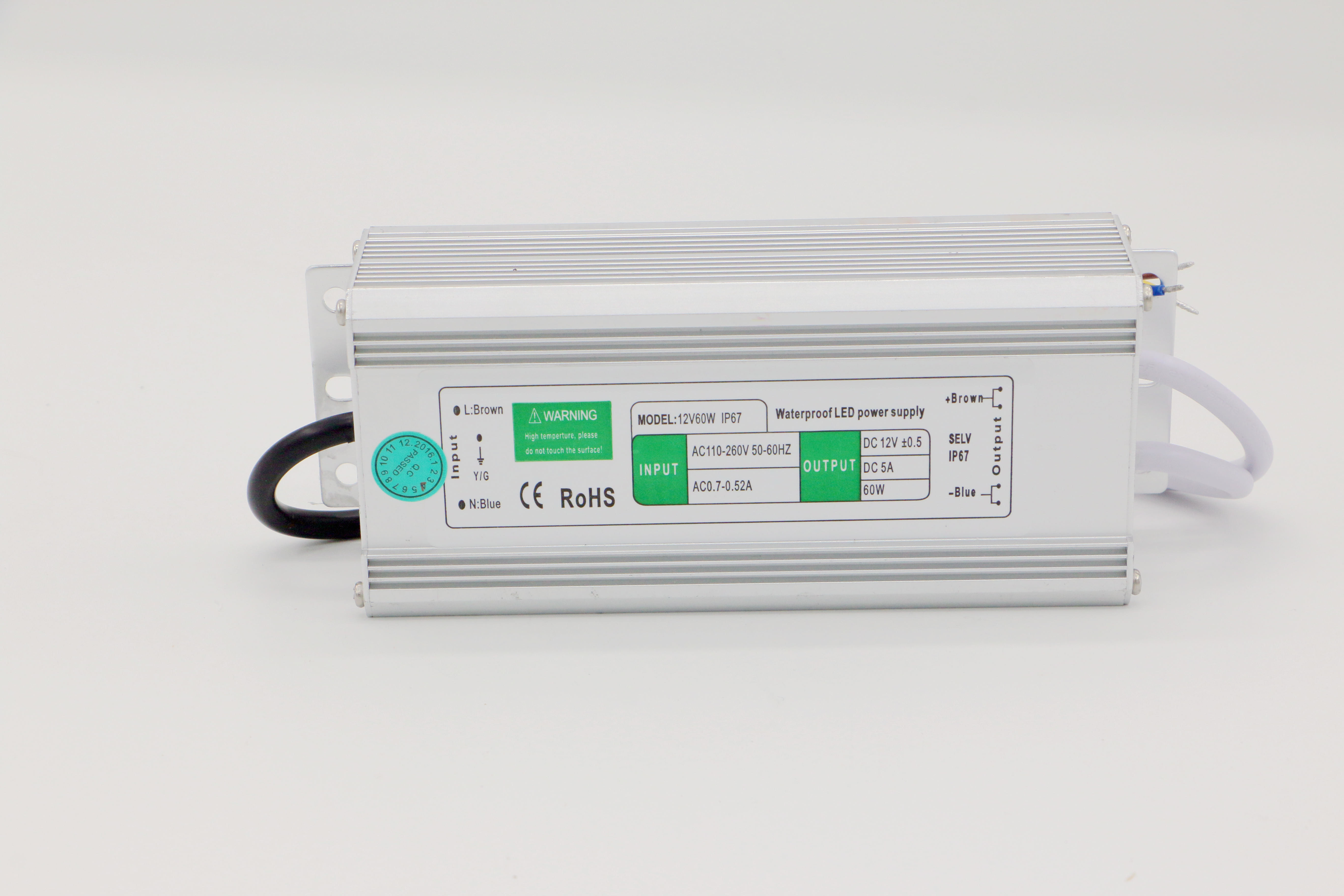 water proof smps 12V5A60W single output SMPS with CE DC12V60W full watt Iron Case for LED Lighting Factory Outlet