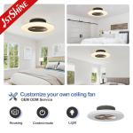 Flush Mount 24inch Bedroom Ceiling Fan Light Reversible AC Motor