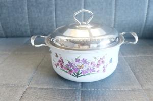 Quality Cookingware set white soup pot kitchen cookware with metal steel lid wholesale stainless steel orchid pot cooking pot wholesale