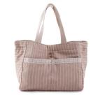 Pink Strip Insulated Cooler Lunch Bag Cotton Picnic Coolers