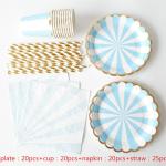 Baby Pink Striped Afternoon Tea 18th 30th 40th Birthday Disposable Party