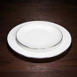 3pcs Fully Vitrified Silver Edge Colored Porcelain Dinnerware