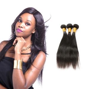 Quality Real Long Black Straight Virgin Hair Weave , 100 Human Hair Straight Weave wholesale