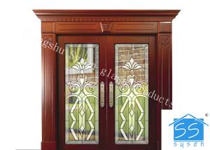 Quality Curve / Flat Art Glass Panels Patina Brass Black Chrome Red Copper Optional wholesale