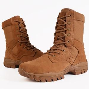 Quality Tactical Boots Military in Black Cowhide Rubber for Outdoor Adventures wholesale