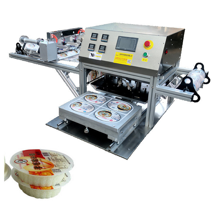 Semi Auto 1.5KW Rectangle Tray Sealing Machine For Seafood