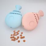 Fishbone Edible TPR Dog Chew Toy Pink Blue Green Optional