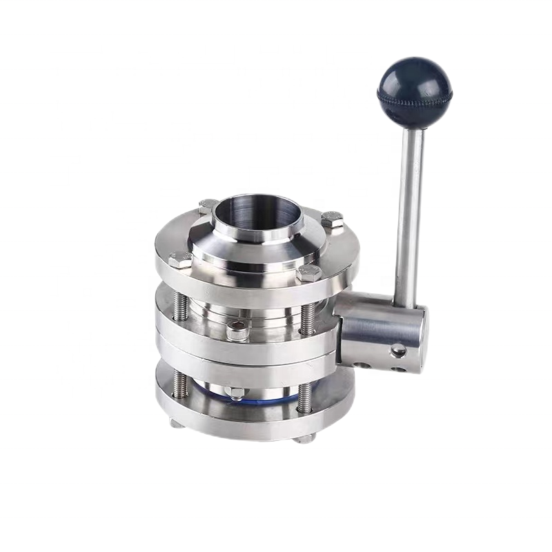 Forged SS304 316 316L Lock Handle Full Port 3-Piece Butt Welded Valve 3A DIN SMS