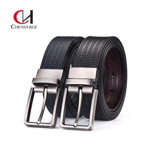 Quality Business Rotary Buckle Men's Leather Belts Embossed Trousers Cowhide wholesale