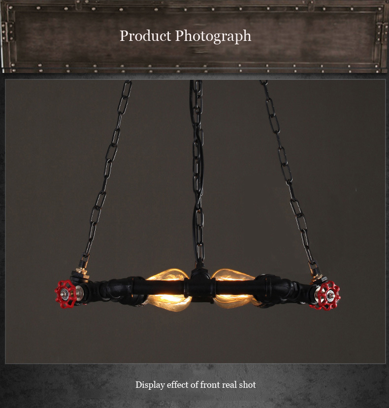 Retro American Iron Dining Room Chandelier Restaurant Bar Kitchen Light Ring Loft Pendant Light(WH-VP-229)
