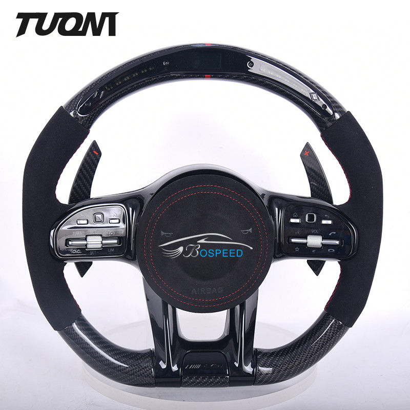 LED Alcantara Mercedes Benz Carbon Fiber Steering Wheel Luxury Car Accessories