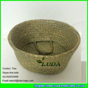 Quality LUDA foldable storage box natural seagrass straw basket with handles wholesale
