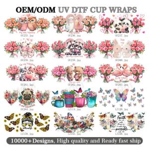 Quality 16oz 20oz UV DTF Decals Stickers Wholesale Custom Logo Film Sheets UV DTF Cups Wraps Transfers For Mugs wholesale