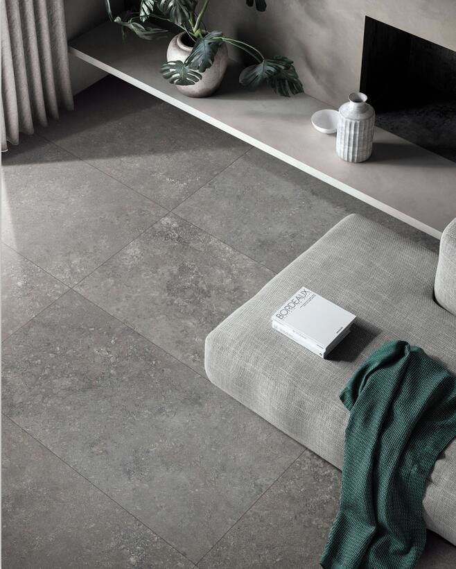 Dark Grey Antique Glazed Cement Look Porcelain Rustic 600x1200 Ceramic Wall And Floor Tile