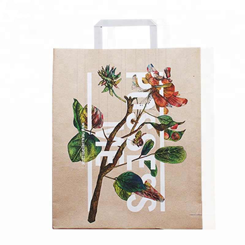 Matt Varnish Ribbon Handle Gift Bags CCNB Brown Paper Party Bags