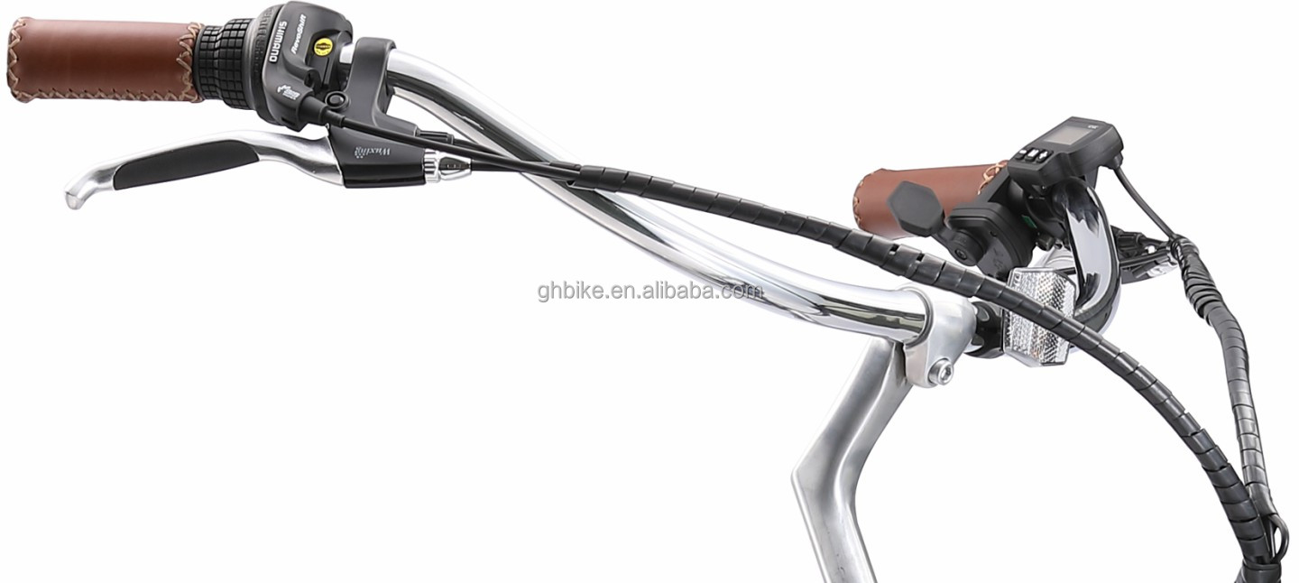 26" 500W OEM Customize CE 48V 14AG Lithium Battery 7 Speed PAS Step thru Women Lady Girl Beach Cruiser Electric Bike