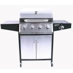 Commercial Outdoor BBQ Gas Grill with Stainless Steel Construction and Side