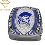 Die Casting Logo Deep Engraved Silver Sports Rings Youth Football Championship