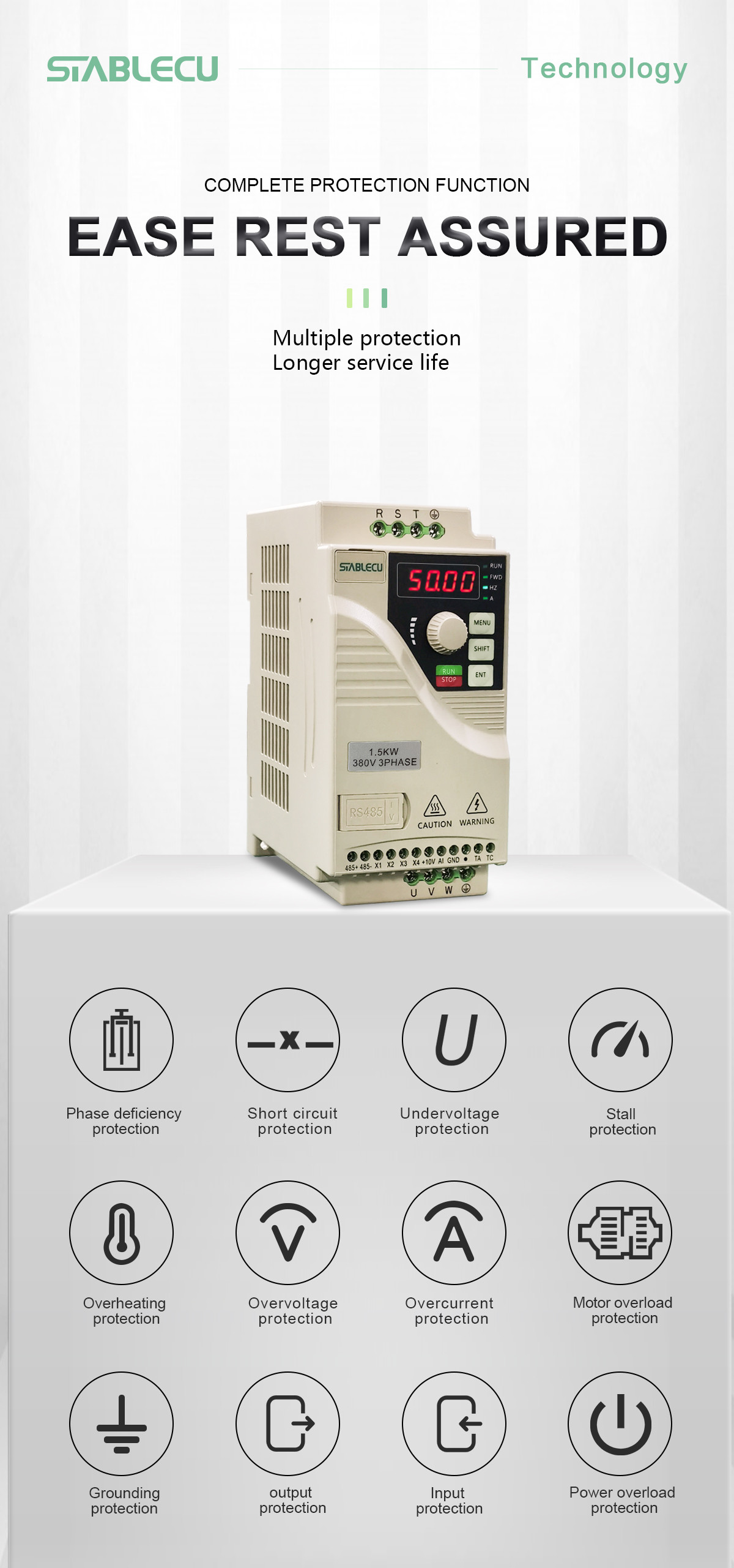 220V Three Phase Output Micro Drive VFD Variable Frequency Drive 0.75KW