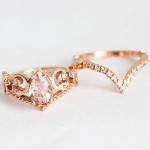 Vintage Grateful S925 Rose Gold Antique Cz Engagement Rings Promise Anniversary