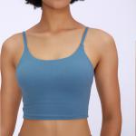 Workout Women High Impact Sports Bra Crew Neck Knitted Fabric