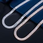 White Gold Color Luxury Bridal CZ Crystal Necklace Dark White Crystal CZ